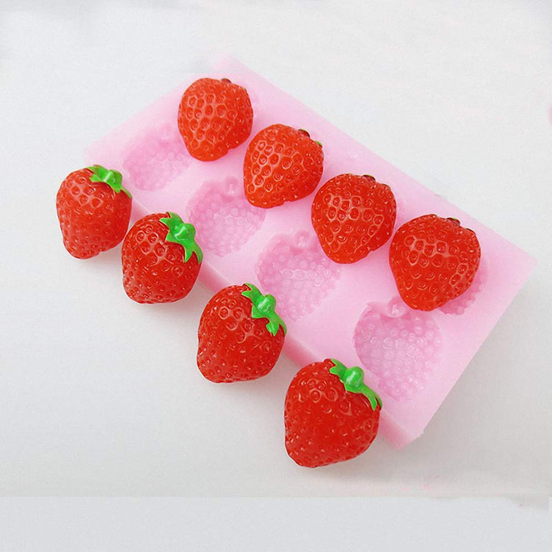 3Pcs/Set Strawberry Fondant Gumpaste Mold Silicone Chocolate Candy Mold for Cupcake Cake Decoration Handmade Soap Embeds Polymer Clay Resin Mold - NewNest Australia