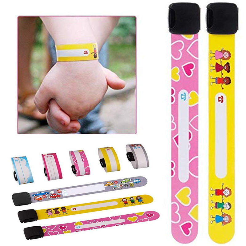 12 pcs Child Safety ID Wristband,ID Safety Wristbands Infobands Bracelets for Kids Child Travel Event Field Trip,Waterproof Kids Safety Bracelet,Anti Lost ID Wristband,Reusable SOS Bracelet for kids - NewNest Australia