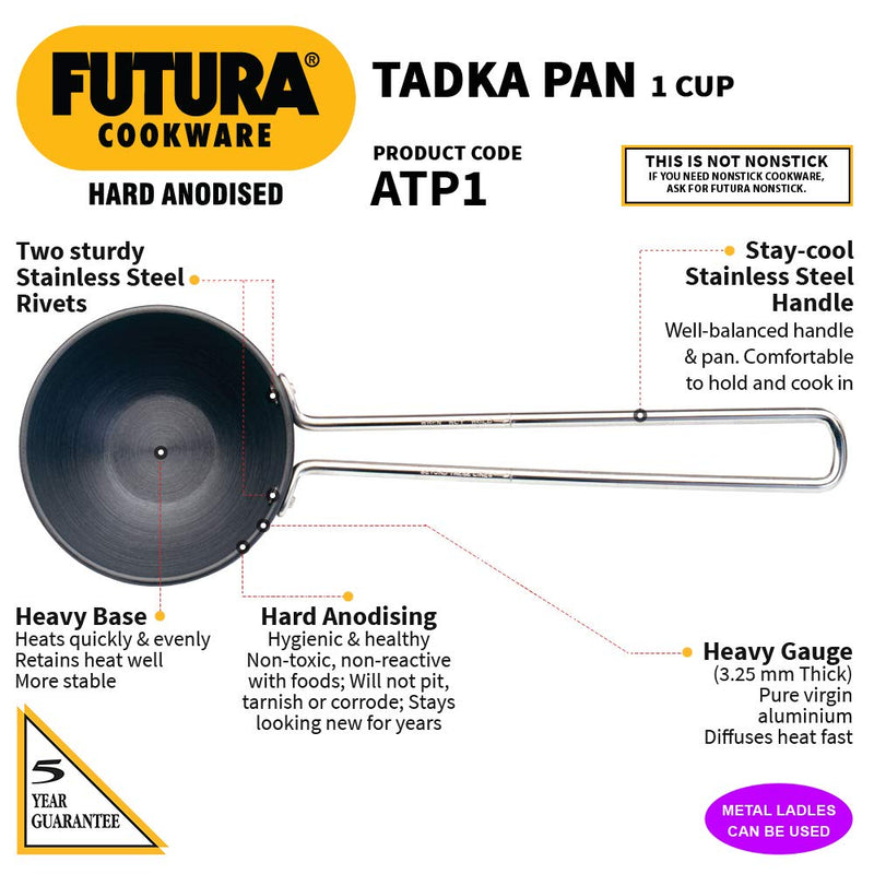 Futura Anodised Heating Pan, 1 Cup, Black - NewNest Australia