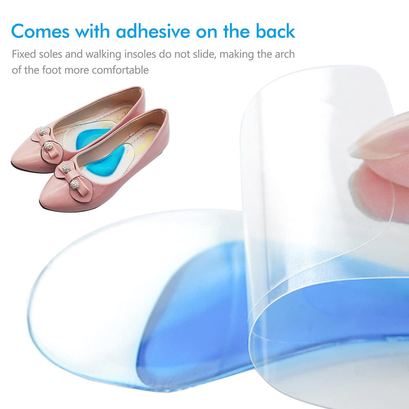 BOFUS 4 Pairs Gel Arch Insoles,Silicone Orthopedic Flat Feet Fallen Heel Spurs Orthotic Arch Support Insoles Plantar Fasciitis Shoe Arch Support Gel Heel Inserts Cushion Pads Cups for Women Men,Blue - NewNest Australia