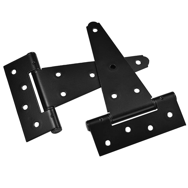 6 Inch T-Strap Shed Door Hinges Heavy Duty ,Black Tee Hinge for Wooden Fences,Yard Door,Barn Door Gates, Wrought Hardware Rustproof,2Pack/Set 6 inch x 2PCS - NewNest Australia