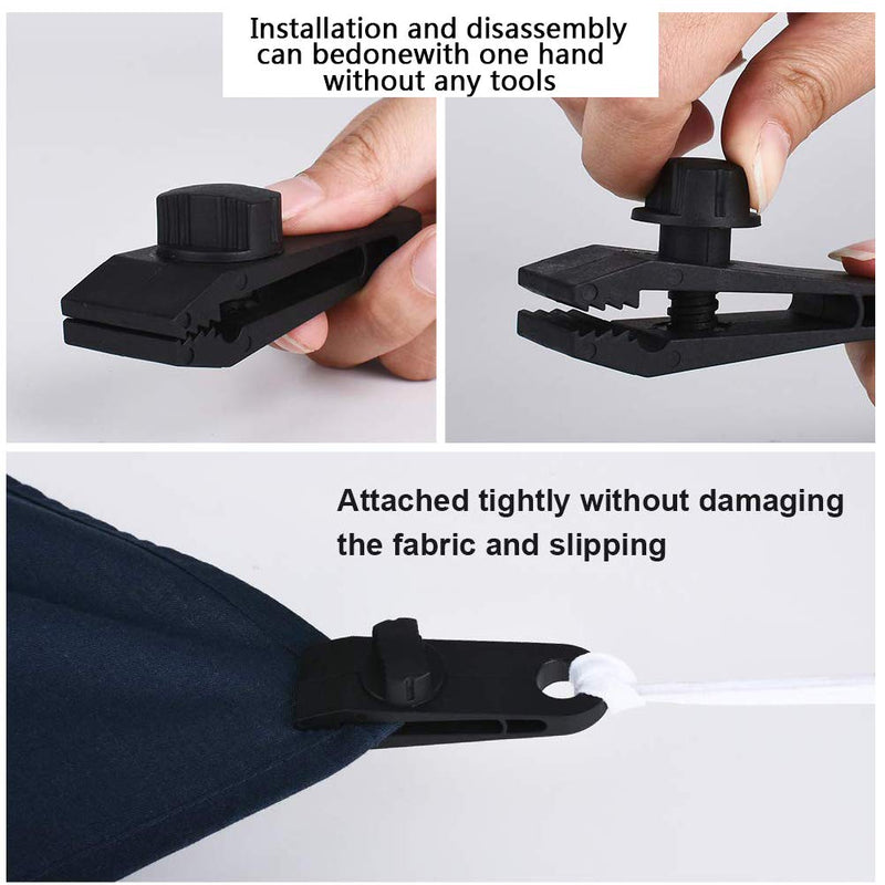 HengLiSam Tarp Clips, Heavy Duty Lock Grip, Clamps Withstand 60mph Strong Wind Fit for Awnings, Outdoor Camping, Caravan Canopies, Car Covers, Swimming Pool Covers (10 pcs) 10pack - NewNest Australia