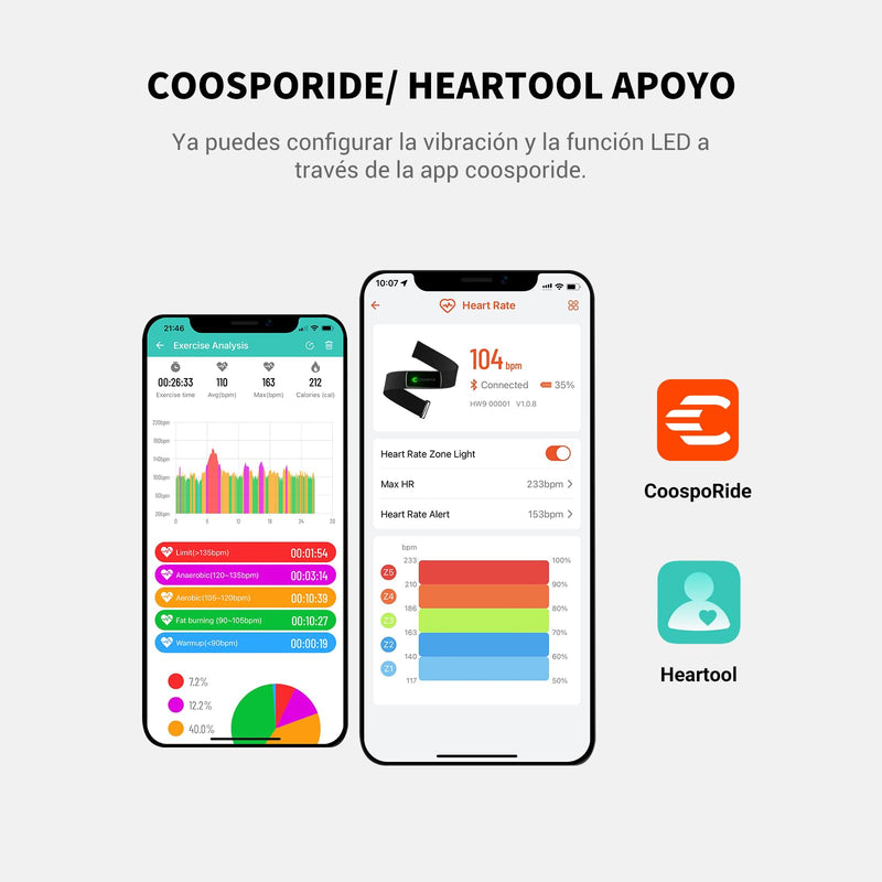 Coospo H9Z Heart Rate Monitor Chest Strap Rechargeable Hrm Fitness Tracker Ip67 Waterproof Support Bluetooth 5.0 / Ant+, Heart Rate Monitor Compatible With Polar Wahoo Strava Garmin Zwift - NewNest Australia