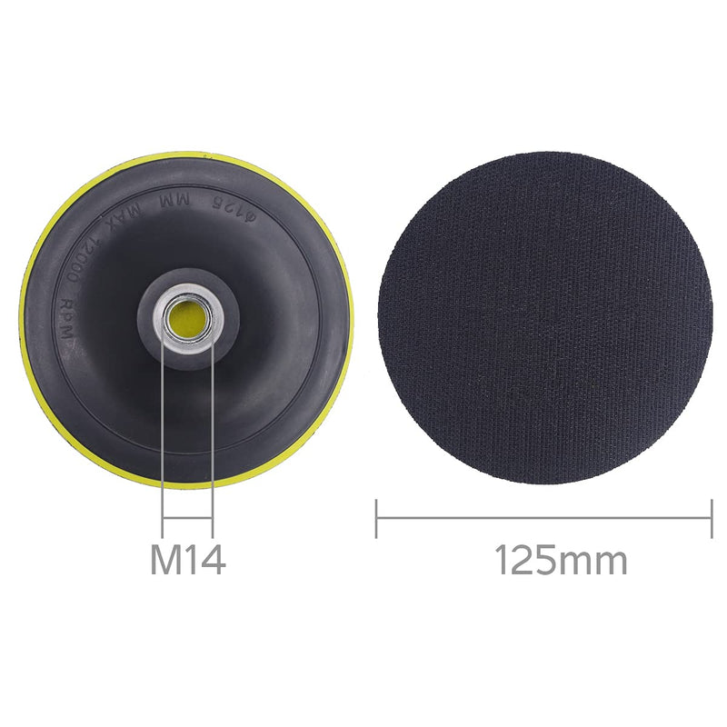 Wolfride 2PCS 5 Inch Hook and Loop Backing Pad Polishing Backing Plate M14 Thread Sanding Disc Backing Pad for Drill with 8mm Adapter - NewNest Australia