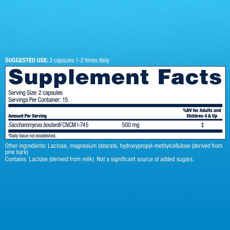 Florastor Daily Probiotic Supplement for Women and Men, Proven to Support Digestive Health, Saccharomyces Boulardii CNCM I-745 (30 Capsules) 30 Count (Pack of 1) - NewNest Australia