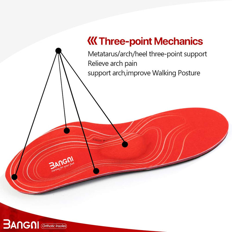 3ANGNI Orthotic High Arch Support Insoles, Function Insert For Severe Flat Feet,Feet Pain, Foot Valgus, Plantar Fasciitis,Man Woman Shoes Sneaker Boots UK-9-280MM Orthotic With Metatarsal - NewNest Australia