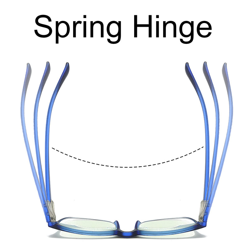 MMOWW Pack of 3 Reading Glasses for Men and Women - Anti-Blue Computer Glasses with Spring Hinges（Grey+Blue+Red,+2.0 Grey+Blue+Red 2.0 x - NewNest Australia