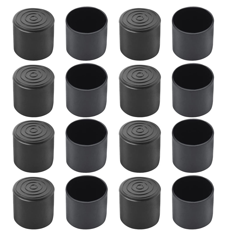 Auvotuis 16Pcs 1 1/2 Inch (38mm) PVC Chair Leg Tips, Round Non-Slip Folding Chair Leg End Caps Black Furniture Table Feet Caps Floor Protector Cups for Hardwood Floors 1-1/2 Inch (16Pcs) - NewNest Australia