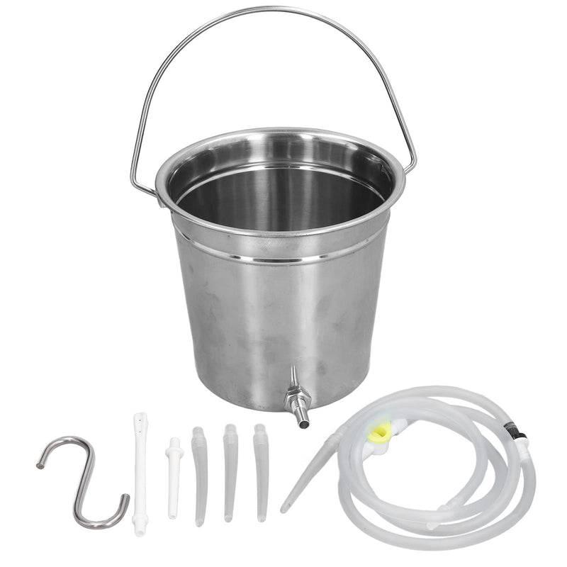 2L Enema Bucket Kit Stainless Steel Bucke with Silicone Tubing Nozzle Tips Storage Bag Stainless Steel Coffee Milk Barrel Coffee Enema Bucket Kit for Home Use Colon Detox Cleanse Enemas - NewNest Australia