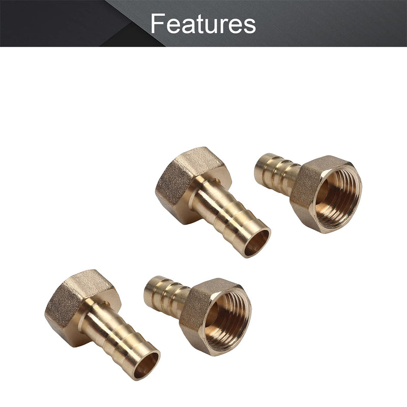 Othmro G20.3mm/0.79" Female Thread Brass Straight Barb Barbed Connector for 20.3mm/0.79" Thread Sizes, 12mm/0.47" Pipe Size 4PCS - NewNest Australia