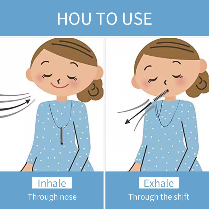 Dalaetus 2 Piece Portable Breathing Necklace Set, Stress Relief Necklace With Two Colors, Breathing Necklace, Mindful Necklace For Relieving Stress And Anxiety, Breathing Exercises, Gift For Women And Men - NewNest Australia