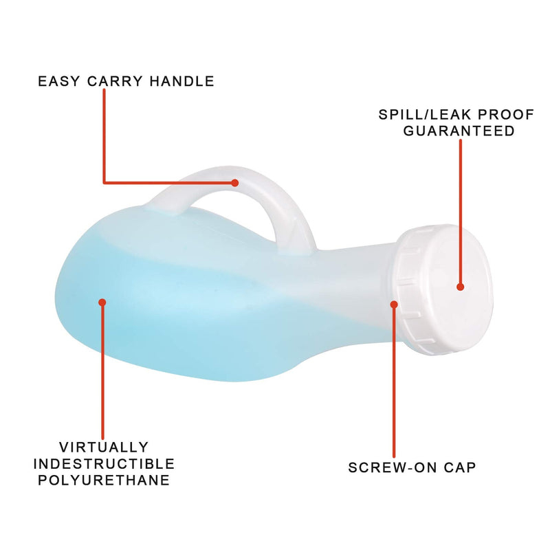 Tovee Portable Urinal for Men and Women 1200ml, Spill Proof Unisex Urinal Toilet Bottle with Snap on Lid, Male Urinals, Pee Container Men, Urinal Bottle for Car, Travel, Elderly & Incontinence White - NewNest Australia