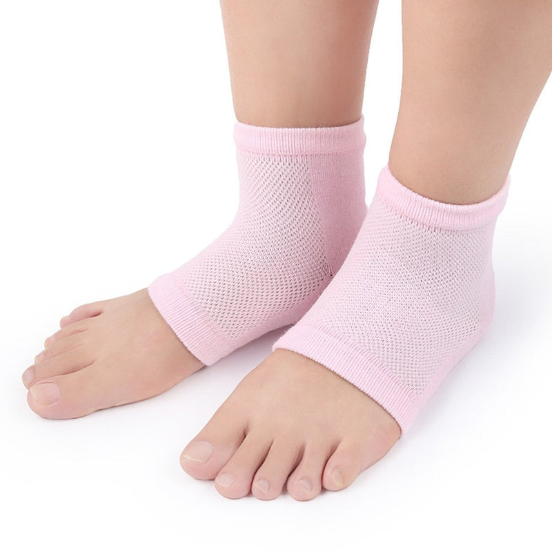 FRCOLOR Vented Moisturizing Gel Heel Sleeves for Dry Hard Cracked Skin Moisturizing Socks 3 Pairs Light Green, Pink and Grey - NewNest Australia