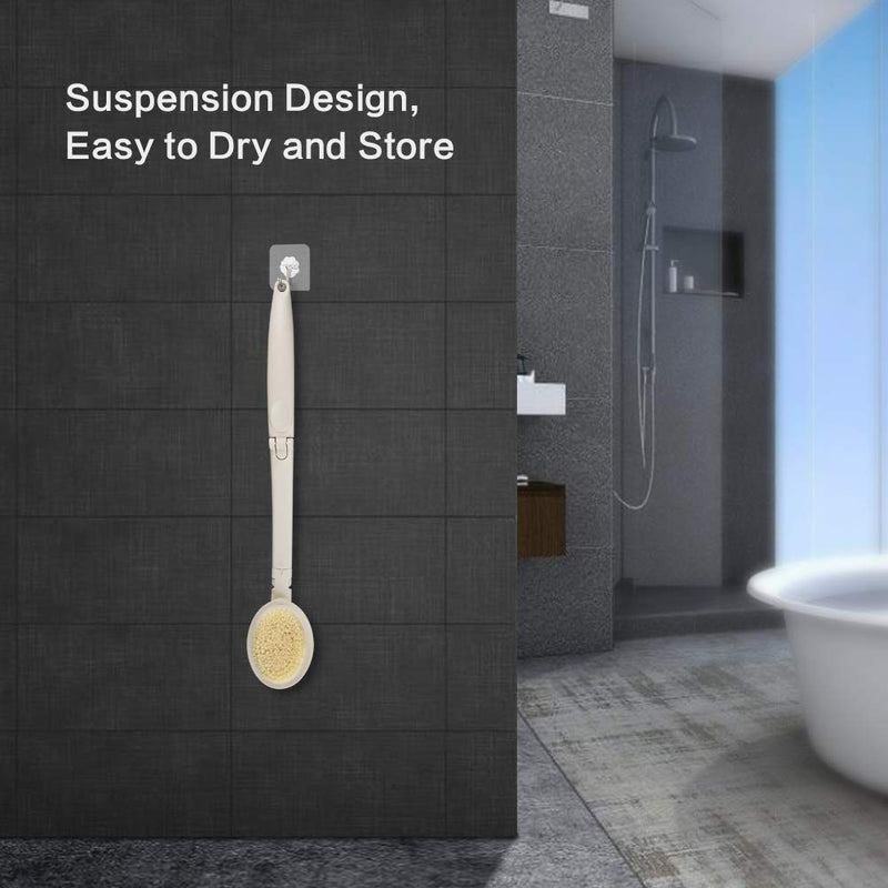 3 in 1 Back Scrubber for Shower, Back Cream Applicator with Long Handled Sponge, Heads Pumice Stone, Loofah Back Scrubbers for Use in Shower, Body Brush for Exfoliating or Dry Skin Brushing One size White - NewNest Australia