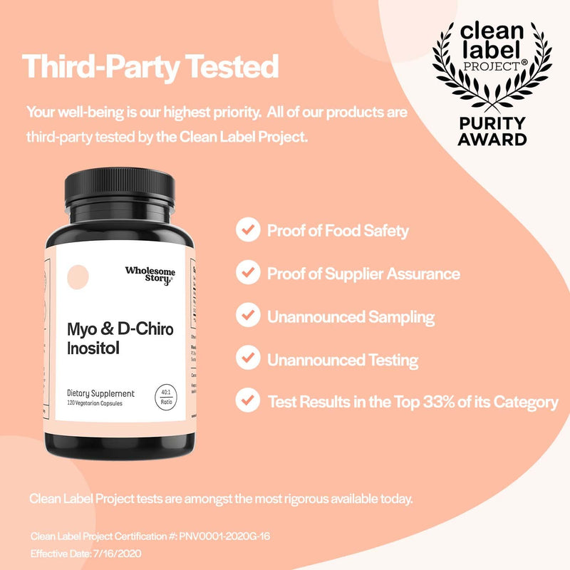 Myo-Inositol & D-Chiro Inositol Blend | 30-Day Supply | Most Beneficial 40:1 Ratio | Hormonal Balance & Healthy Ovarian Function Support for Women | Vitamin B8 | Made in USA (120 Capsules) 120 Count (Pack of 1) - NewNest Australia