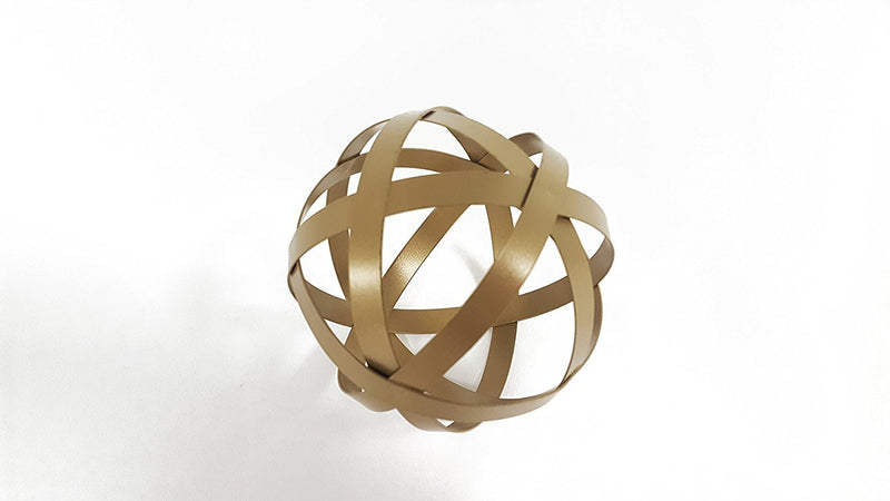 NewNest Australia - Small Gold Metal Band Decorative Sphere 