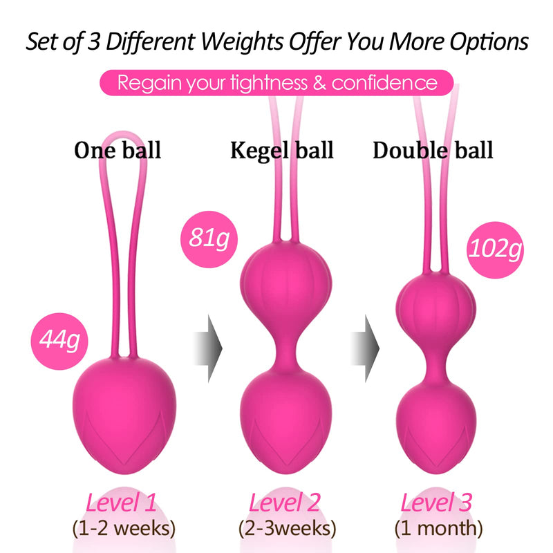 Kegel Exercise Ball, Silicone Vaginal Koro Balls For Pelvic Floor Exercises And Bladder Control, Kegel Weights Balls Toning Training Set For Women, Set Of 3 (Pink) - NewNest Australia