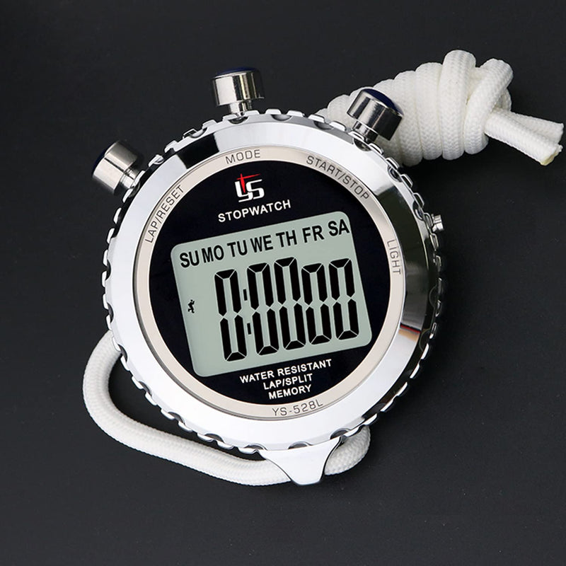 Rolilink Stopwatch,Metal Stop Watch for Sports Waterproof Stopwatches Timer for Sports and Competitions 2 Lap With Backlight-metal - NewNest Australia