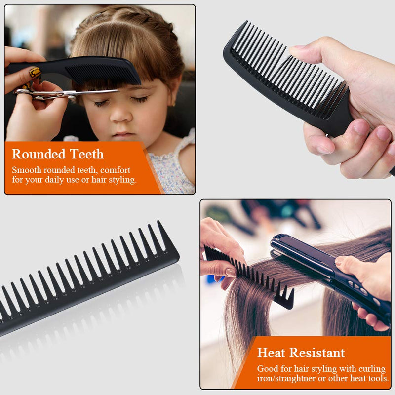 URAQT Hairdressing Combs Set, 3 Pack Wide Tooth Combs, Heat Resistant Anti-static Carbon Hair Brush Hair Comb for Long, Wet or Curly Hair Detangling Wide Tooth Comb Set - NewNest Australia