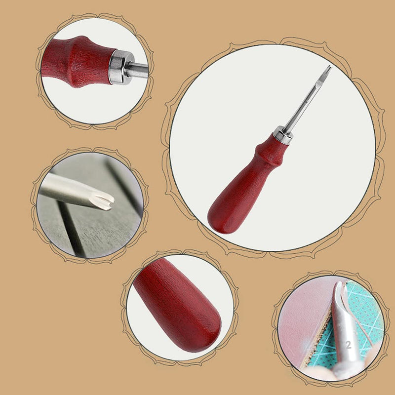 2 Pieces Leather Edge Skiving Beveler Craft Keen Edge Cutting Tool, 2 Sizes(0.8mm&1.2mm Size) (2#+4#) 2#+4# - NewNest Australia