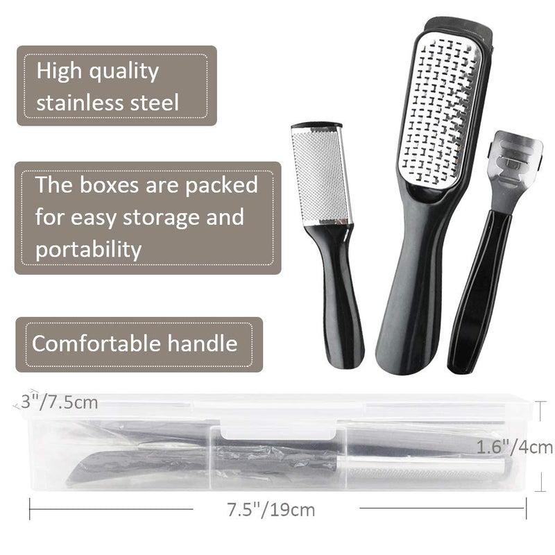 Sunwuun 20 PCS Foot Files for Hard Skin Foot Scrubber Pedicure Set Stainless Steel Foot File Clean Foot Dead Skin Tool Kit Nail Toenail Clipper Foot Care for Women Men - NewNest Australia