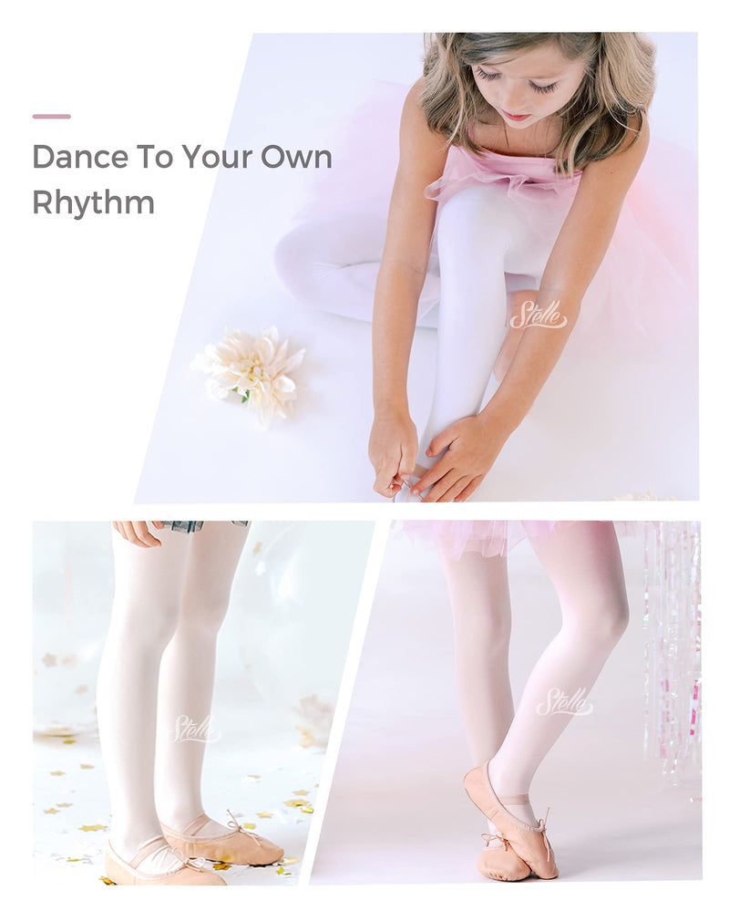 STELLE Girls' Ultra Soft Pro Dance Tight/Ballet Footed Tight (Toddler/Little Kid/Big Kid) 2-4T 2-pair Ballet Pink - NewNest Australia