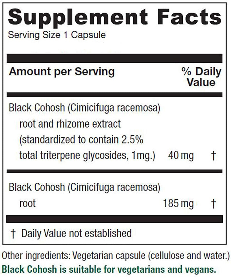 Vitanica Black Cohosh, Cimicifuga Extract Plus, Vegan, 120 Capsules - NewNest Australia