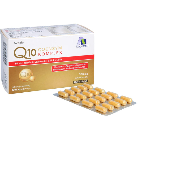 Avitale Coenzyme Q10 complex capsules with 100mg, purely plant-based coenzyme Q10, vitamin C, 120 capsules - NewNest Australia