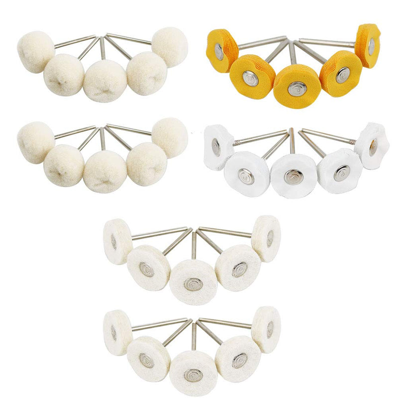 Polishing Buffing Wheels Set Wool Felt Cotton Little Buff Wheel for Rotary Tool Accessories Grinding Bits Watch Jewelry Polish Head 3mm Mandrel 50 Pieces - NewNest Australia