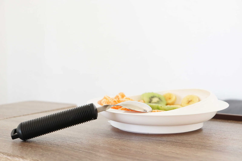 Kmina - Curved Spoon Seniors, Flexible Spoon For Disabled, Curved Cutlery For Seniors With Thick Handle, Ergonomic Cutlery For The Elderly, Curved Spoon For Adults - NewNest Australia