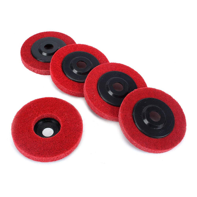 5Pcs 4" Nylon Fiber Buffing Polishing Wheel Sanding Abrasive Disc red 9P for Angle Grinders 10016 - NewNest Australia