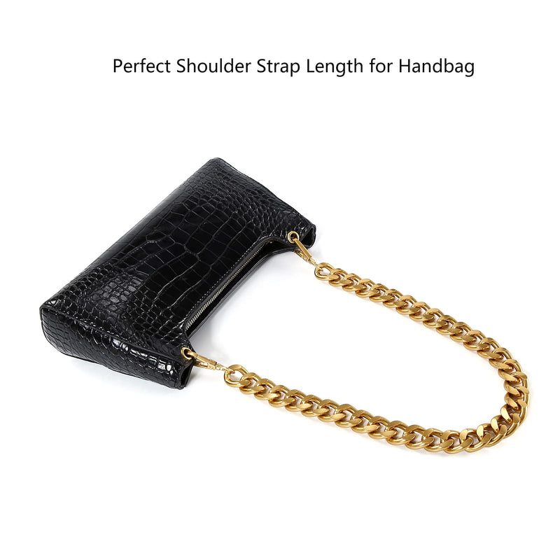 25 Inch Trendy Chunky Metal Chain Purse Handle Shoulder Strap Replacement for Handbag (Antique Gold) Antique Gold - NewNest Australia