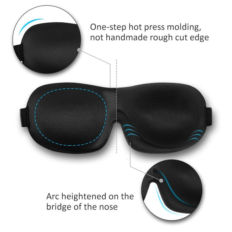 Sleep Mask AMAZKER Invisible Alar Deep Orbit 3D Eye Mask Ultra Lightweight & Comfortable Sleeping Mask 3 Pack Eye Sleep Mask for Travel, Nap, Shift Works (2-Piece, Blue&Black) 2 Count (Pack of 1) - NewNest Australia