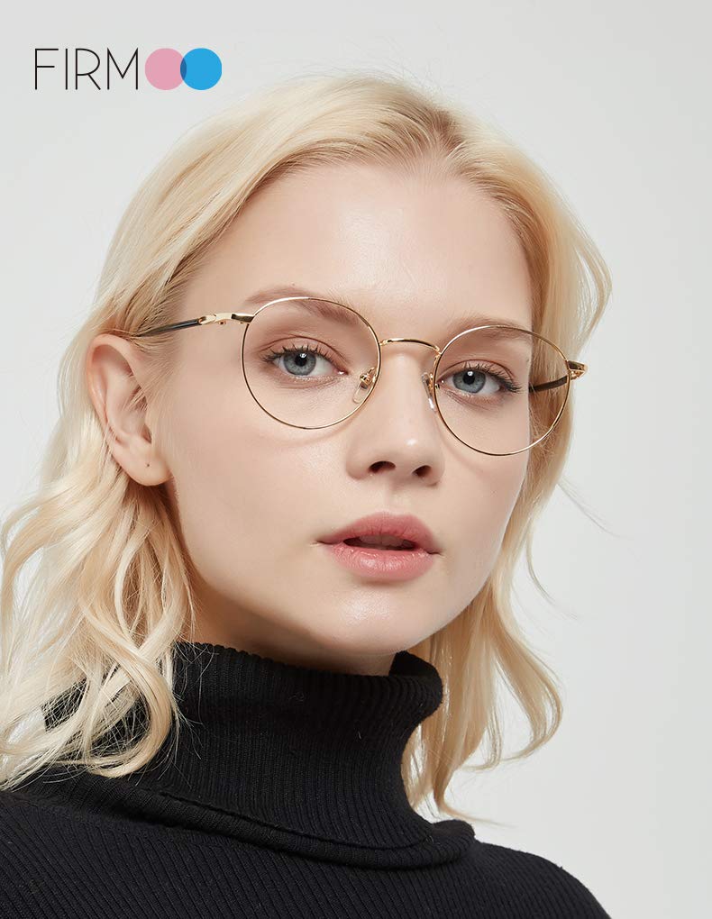 Firmoo blue light filter reading glasses with prescription 1.0x unisex glasses visual aid glasses reading aid reading glasses anti-glare scratch-resistant gold - NewNest Australia
