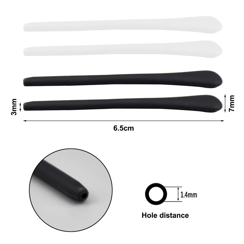 Eyewear Leg End Tips 4 Pairs Eyeglass End Tips Soft Black and White Silicone Eyeglass Ear Hook Holder Grip Anti-Slip Eyeglasses Replacement Accessories for Metal Thin Sunglasses Eyeglass Legs - NewNest Australia