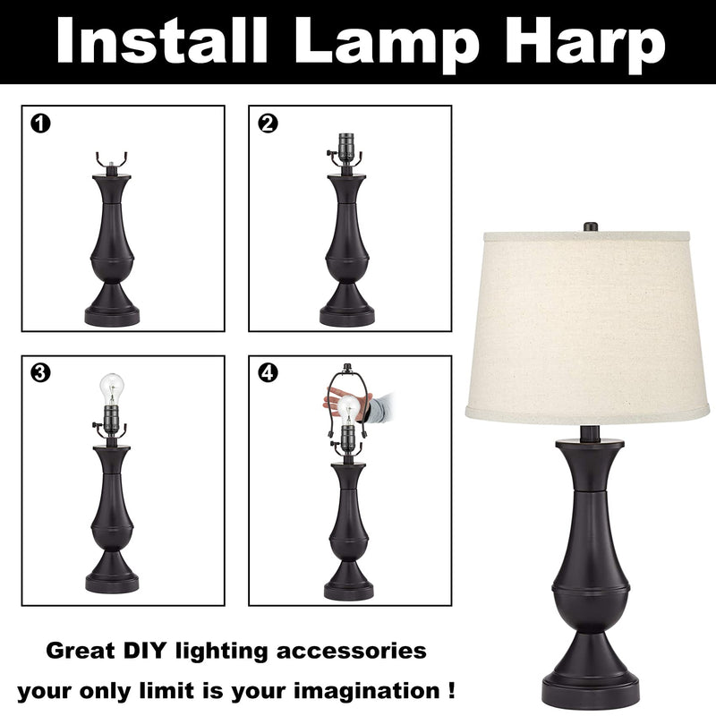 6 inch Lamp Shade Holder 2 Set, Lamp Harp Fitting Includes Standard Saddle Base and Solid Metal Lamp Finial,Detachable Heavy Duty Bracket for Table and Floor Lamps (Bronze) 6 Inch - NewNest Australia