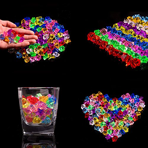 DomeStar Blue Fake Crushed Ice Rocks, 150 PCS Fake Diamonds Plastic Ice Cubes Acrylic Clear Ice Rock Diamond Crystals Fake Ice Cubes Gems for Home Decoration Wedding Display Vase Fillers - NewNest Australia