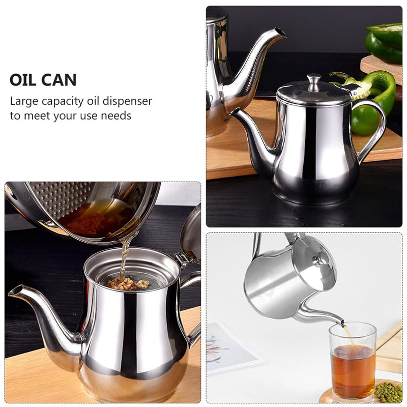 Oil Pot Dispenser Bottle Container: Oil Strainer Pot Grease Storage Can with Fine Mesh Strainer Liquor Bottle for Kitchen Cooking Frying Oil Fat Grease Keeper - NewNest Australia