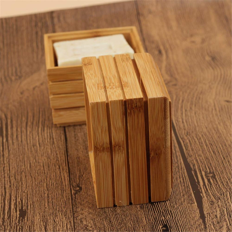 PinnacleT1 Wood Soap Box, Bamboo Soap Dish Tray Holder Storage Rack Container Hand Craft Bathtub Shower Dish Accessories Keeps Soap Dry for Bathroom Home Outdoor Hiking Camping Use - NewNest Australia