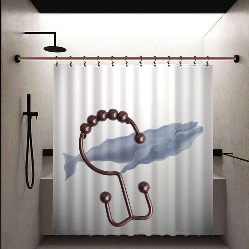 12PCS Shower Curtain Hooks Rings, Stainless Steel Metal Rust-Resistant Shower Curtain Rings for Bathroom Shower Rods Curtains (Bronze) Bronze - NewNest Australia