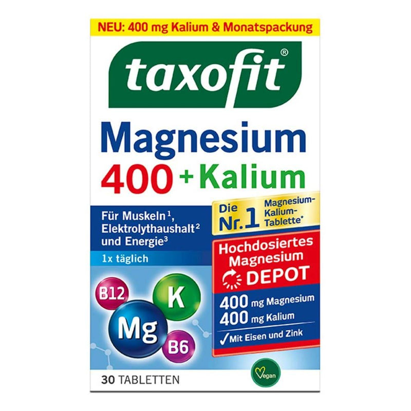 Taxofit Magnesium 400 + potassium depot tablets 30 pieces - NewNest Australia