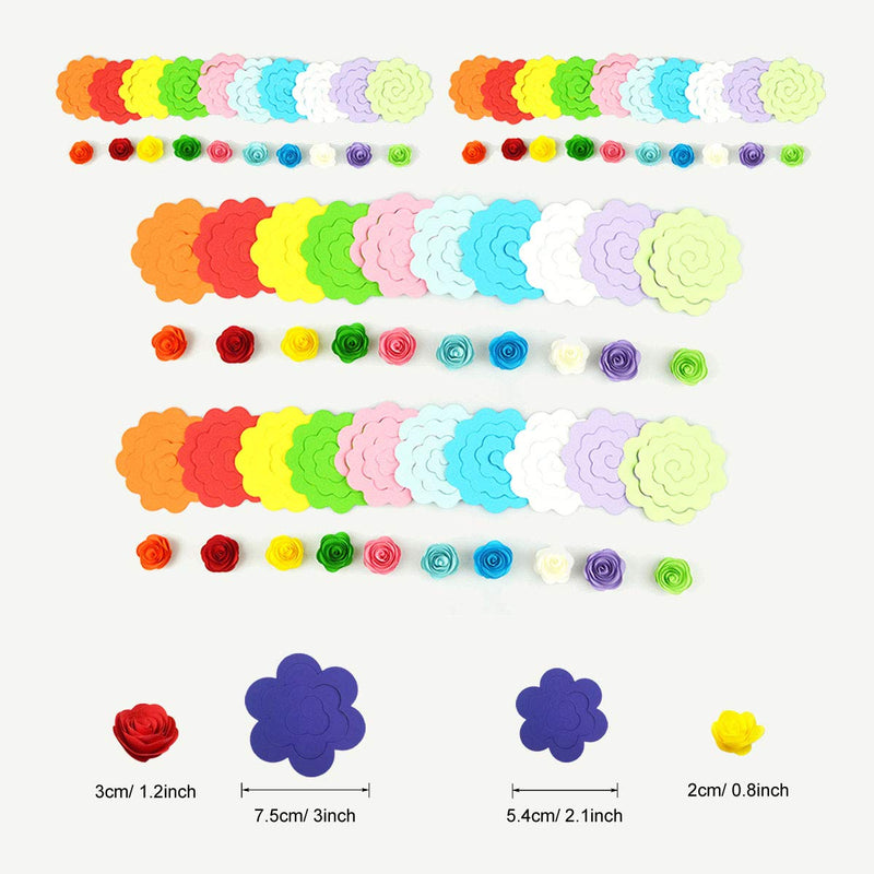 Woohome 143 PCS Paper Quilling Strips Flower Design Set Quilling Flowers Paper Handmade Flower Design Paper Art Quilling for Crafts, Home Decoration - NewNest Australia