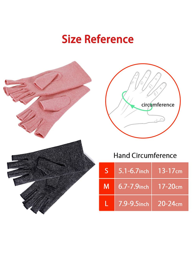 Osteoarthritis Gloves, Fingerless Gloves, Rheumatism Compression Gloves, Arthriti Gaming Gloves, Rheumatic Pain Relief, Rsi, Carpal Tunnel Syndrome (M, Gray + Pink) - NewNest Australia