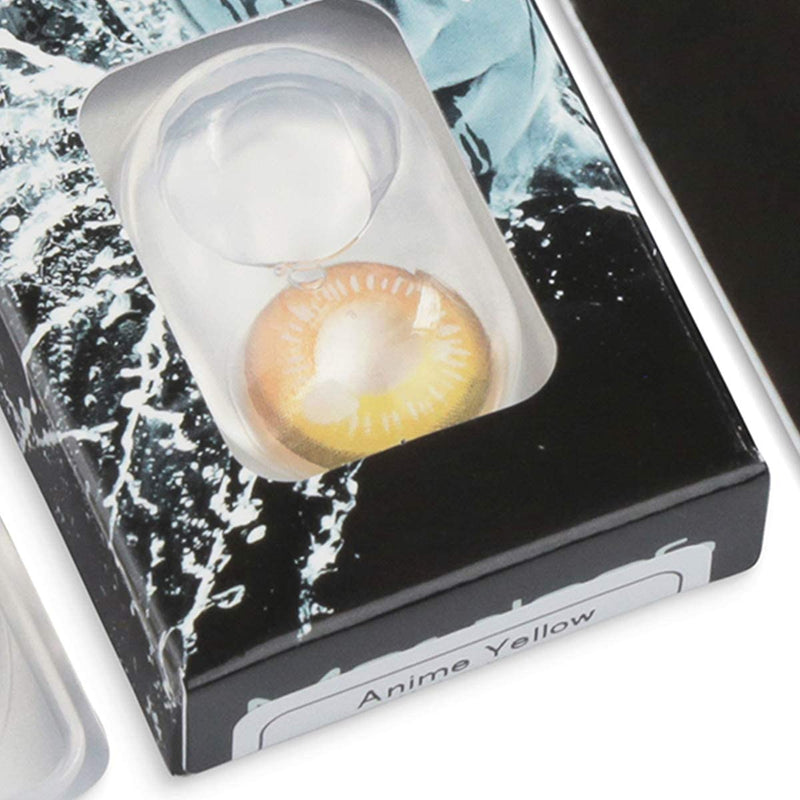 Colored Yellow Contact Lenses Anime Yellow Circle Lenses Heroes Of Cosplay Strong Opaque Without Prescription with Free Lens Case 0.0 Diopters 8.6 Millimeters 14.00 Millimeters 2.0 - NewNest Australia