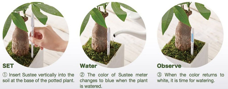 Sustee Aquameter Set of 2, Plant Moisture Sensor, (White, Large, Refillable) - NewNest Australia