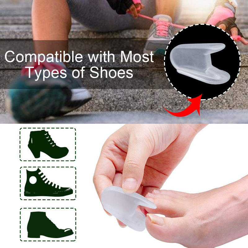 Welnove Toe Separators for Bunions - Gel Overlapping Toe Spacers - 10 Pieces - Flared Design Silica Gel Toe Straighteners, Bunion Corrector for Pain Relief ,Prevent Corns White-10 Toe Spacer - NewNest Australia