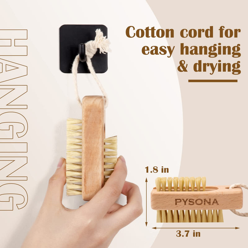 Nail Brush for Cleaning Fingernails,2 Pack Wooden Nail Brushes Fingernail Brush for Cleaning Nail Scrub Brush, Two-sided with Hanging Rope (Beechwood) - NewNest Australia