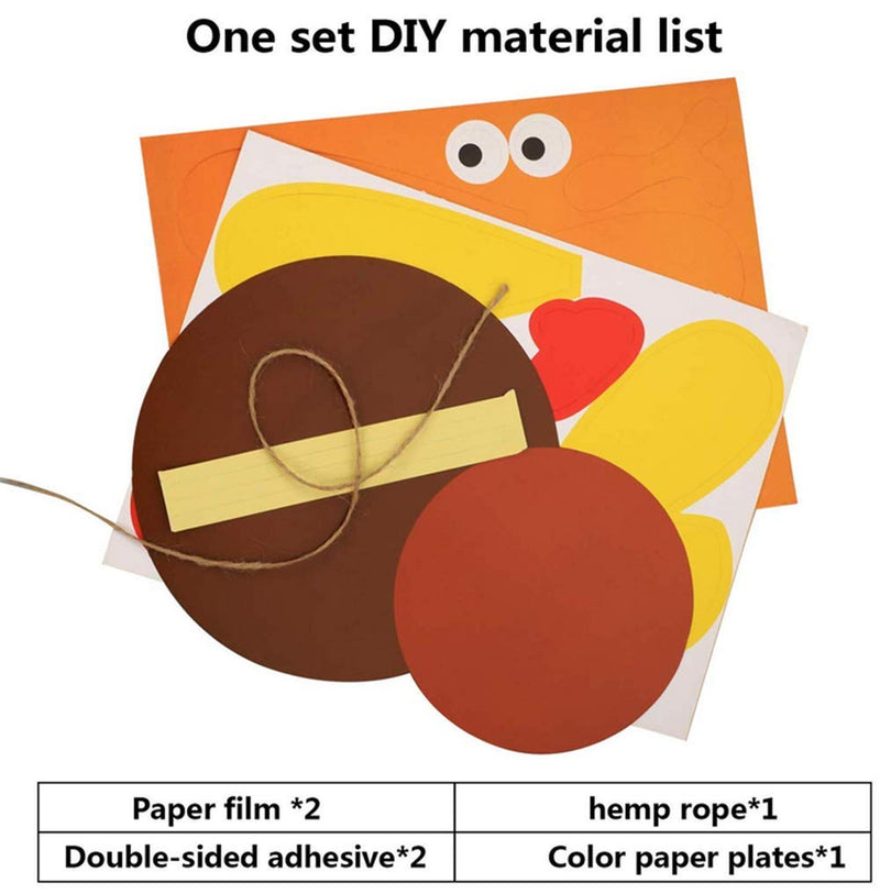 Turkey Craft Kits Thanksgiving & Autumn |Thankful Turkey Making Kit |DIY Festive Fall Thanksgiving Party Game |Door Hanging Ornament Decoration Supplies for Kids and Adults (5 Set Hanging) 5 SET Hanging - NewNest Australia
