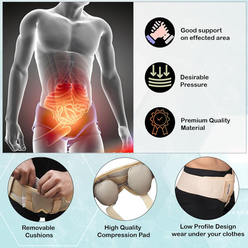 Wonder Care - Inguinal Hernia Belt For Men For Pain Relief Before Surgery For Double Inguinal Or Sports Hernia Braguero With 2 Removable Compression Pads And Adjustable Groin Straps (A103 X-Large) - NewNest Australia