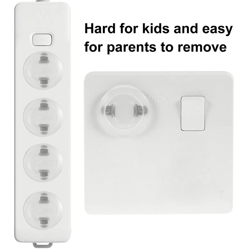 PandaEar Outlet Plug Covers(52 Pack) Clear Child Proof Electrical Protector Safety Caps with Adult Easy Release Concave Design - NewNest Australia